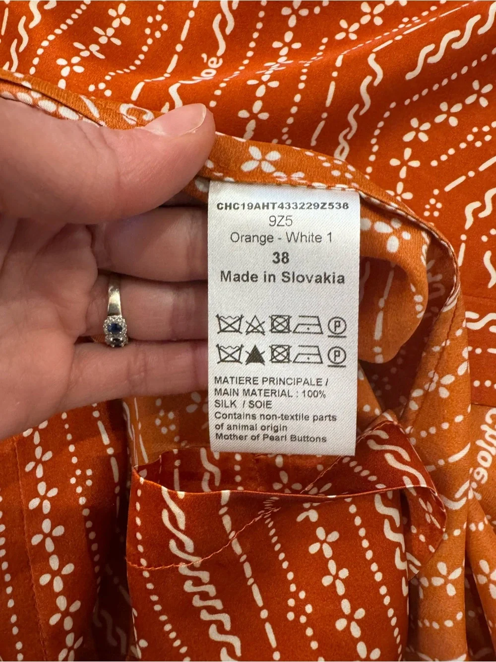 Chloe Umber Patterned Silk Blouse